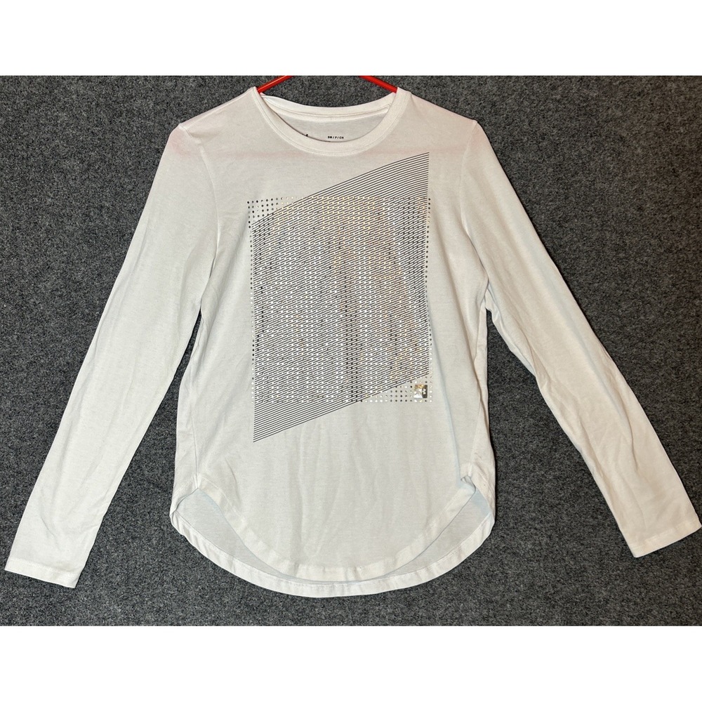 Under Armour Heat Gear Women's UA Breathe Long Sleeve White/silver T-shirt SMALL